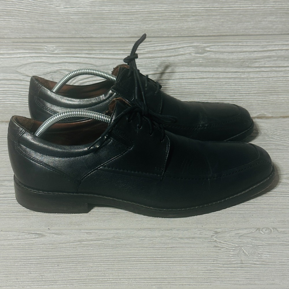 Johnston & Murphy Mens Black Leather‎ Apron Toe Oxford Dress Shoes Size 10.5 M